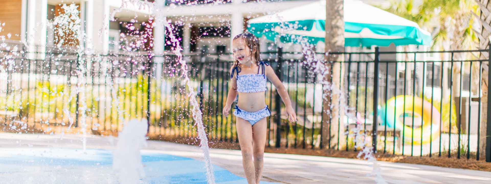 Child playing in water